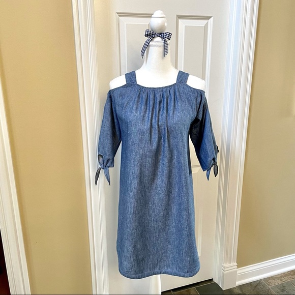 Madewell•Size XXS•Softened, Washed Linen Chambray Shift Dress•Pullover Styling•🌼 - Picture 1 of 12